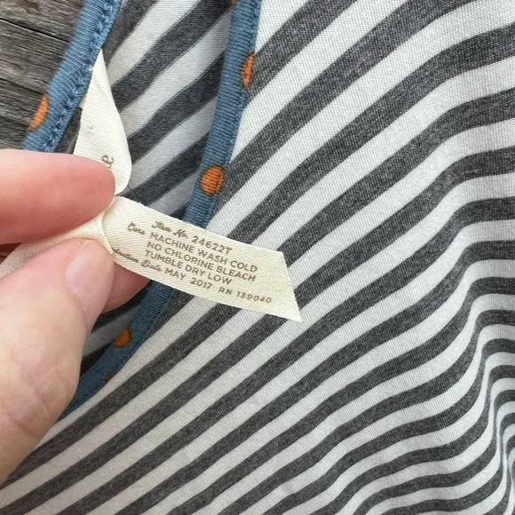 👗Matilda Jane Gray and White Striped Long Sleeve Top - Picture 6 of 9